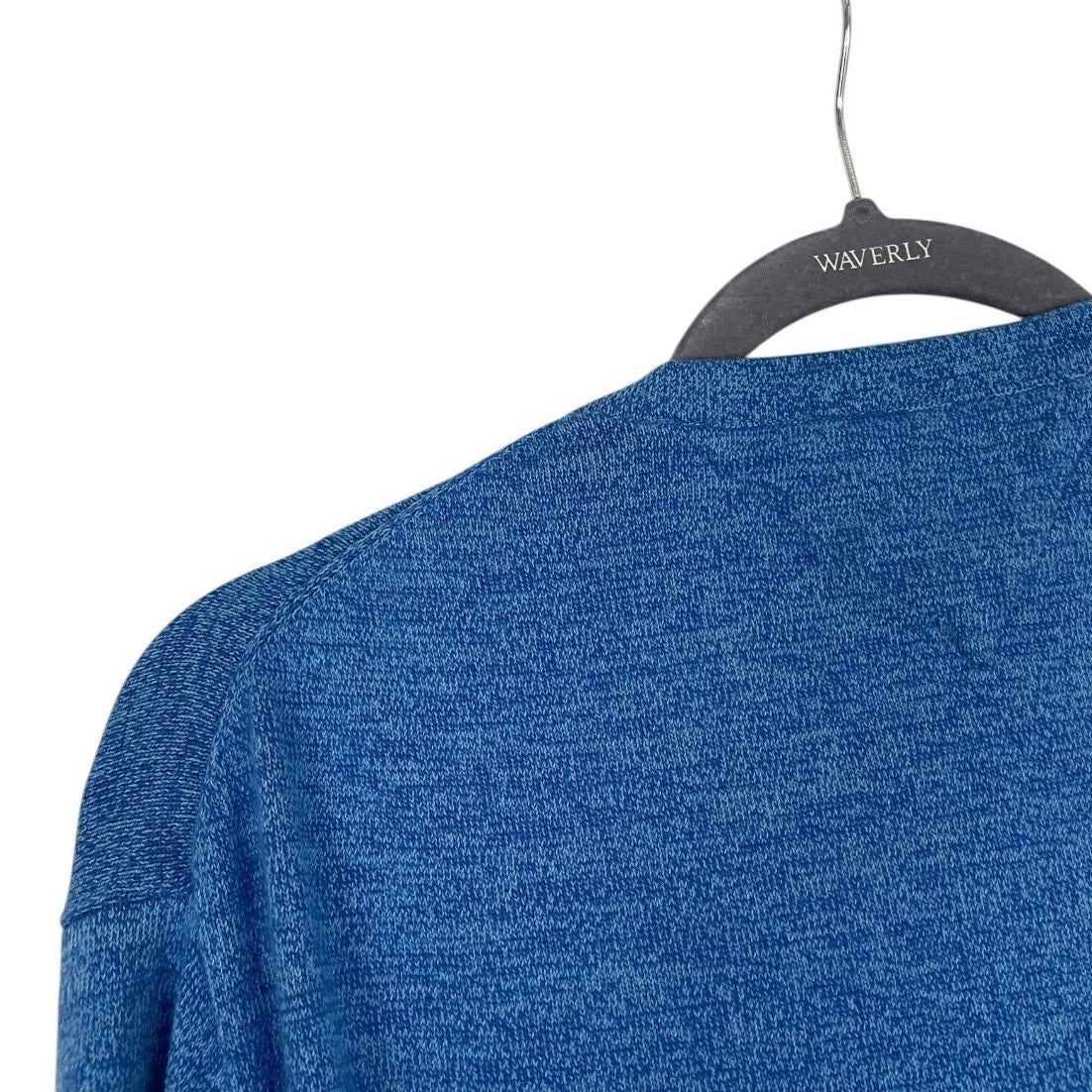 Tommy Hilfiger Mens Blue Premium Cotton V-Neck Sweater