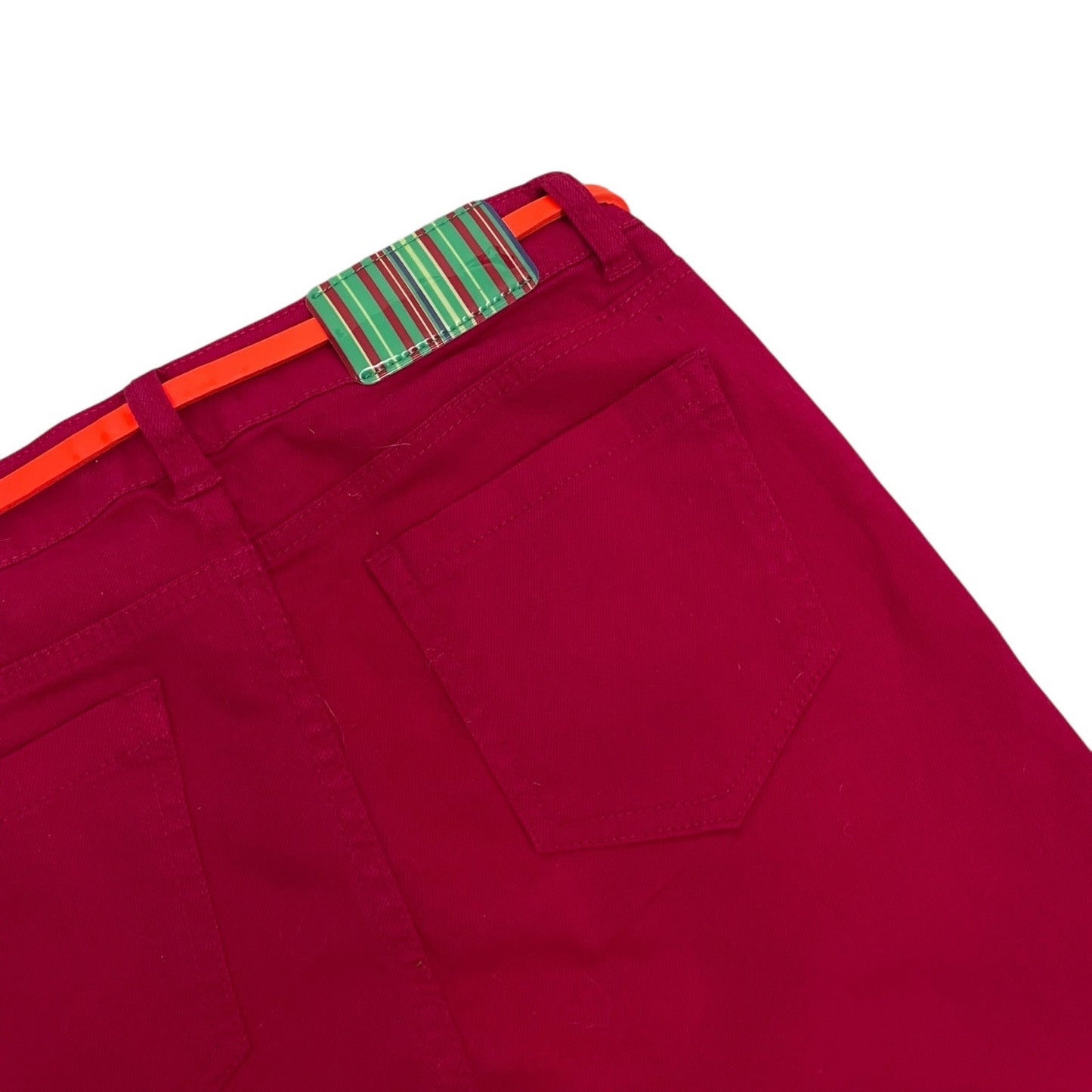NWT Love, Fire Girls Candy Pink Denim Cuffed Midi Shorts with Belt