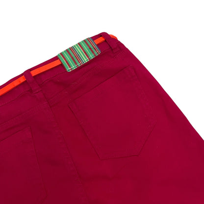 NWT Love, Fire Girls Candy Pink Denim Cuffed Midi Shorts with Belt