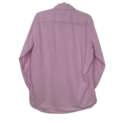 JB Workshop Mens Pink Grid Check Long Sleeve Button Down Shirt