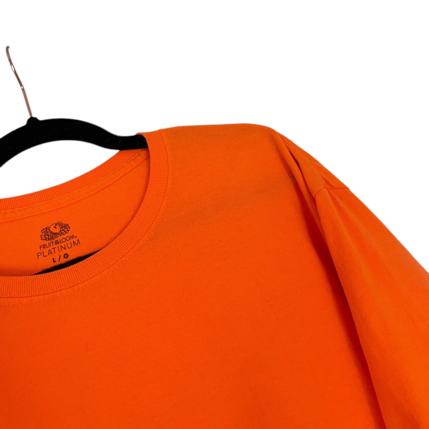 Fruit of the Loom Platinum Neon Vibrant Orange Mens Short Sleeve Tee