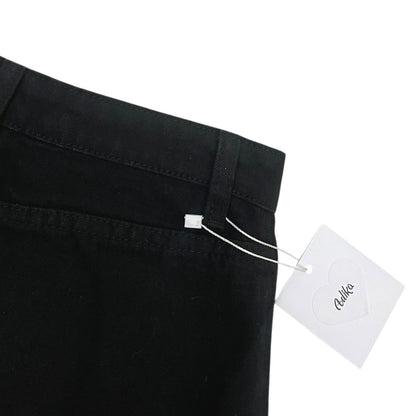NWT Adika Black Denim Side Slit Silver Chain Fringe Mini Jean Skirt
