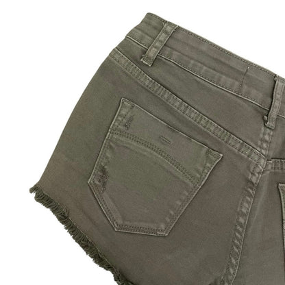 RSQ Jeans Olive Green Cabo Cut-Off Distressed Mini Jean Shorts