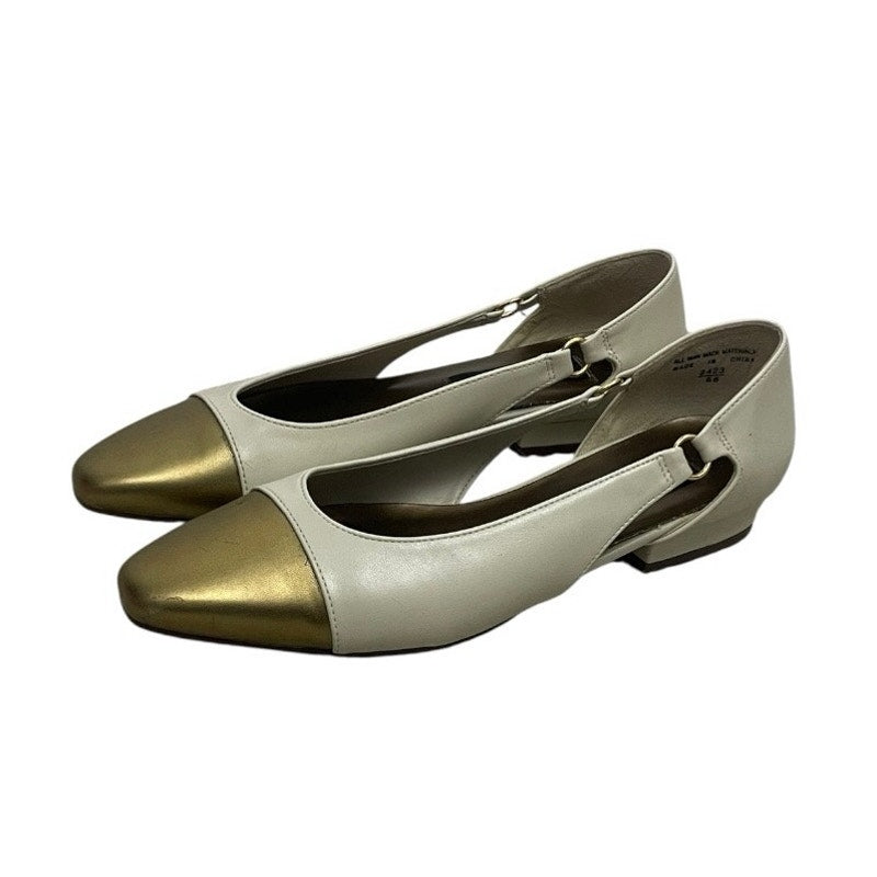 Highlights Vintage Bone Cream & Gold Tip Flats