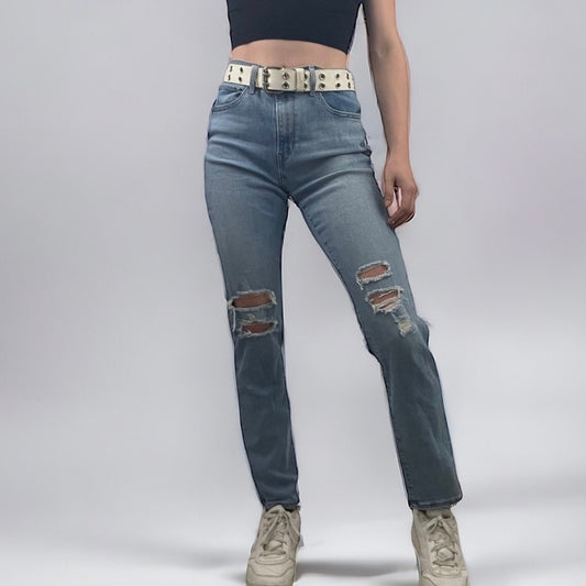 Levi’s 724 High Rise Straight Distressed Jeans