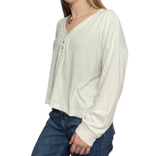 Z Supply Cream V-Neck Ribbed Sweater