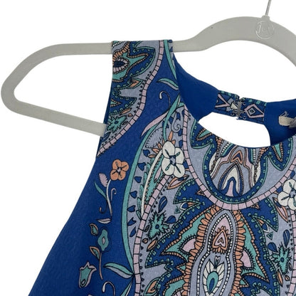 Ecote Blue Boho Open Back Mini Dress