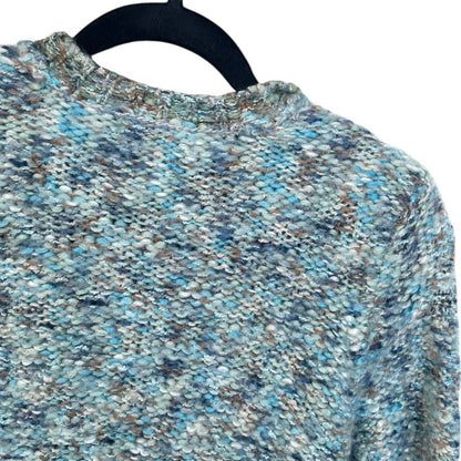 PBJ Sport Blue Knit Wool Button Down Cardigan Sweater