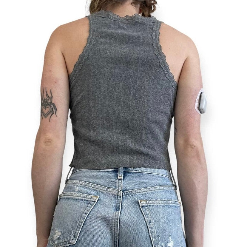 Eddie Bauer Soft Grey Cropped Tank Top