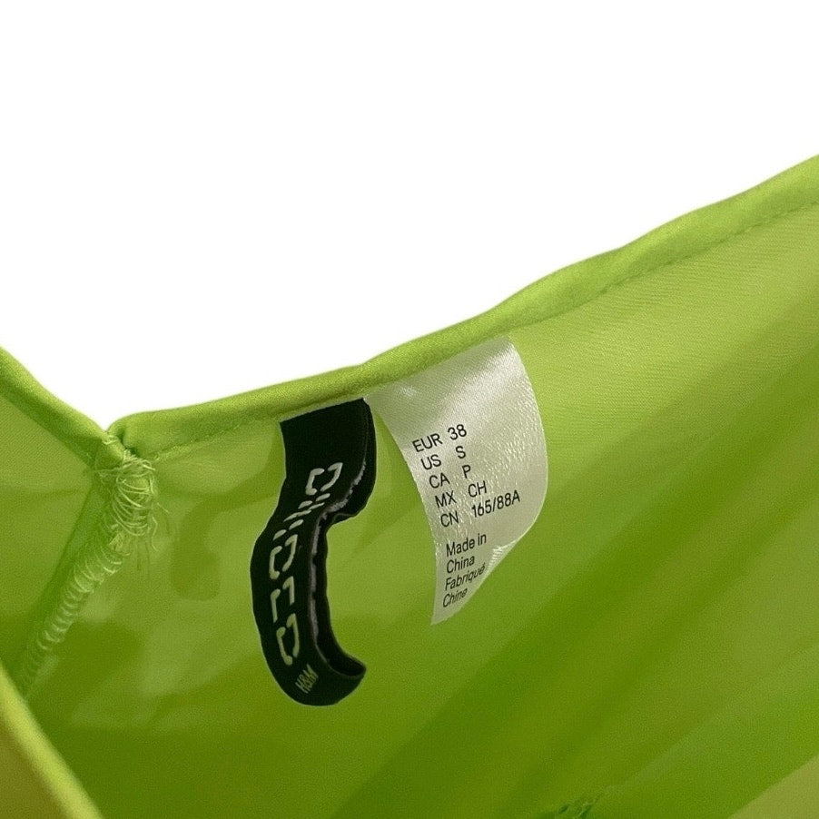 Divided Fluorescent Highlighter V-Neck A-Line Billowy Mini Dress