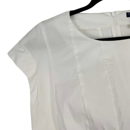 Doncaster White Pleated Short Sleeve Blouse