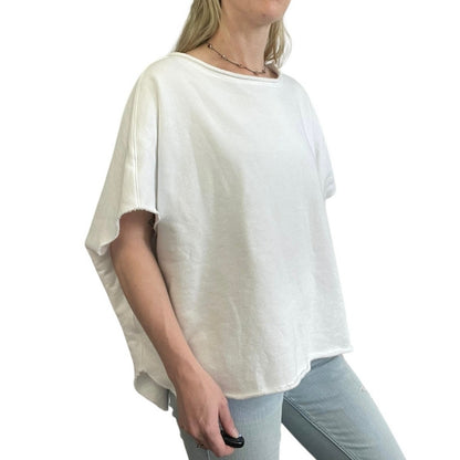Frank & Eileen Tee Lab White One Size Crewneck Blouse