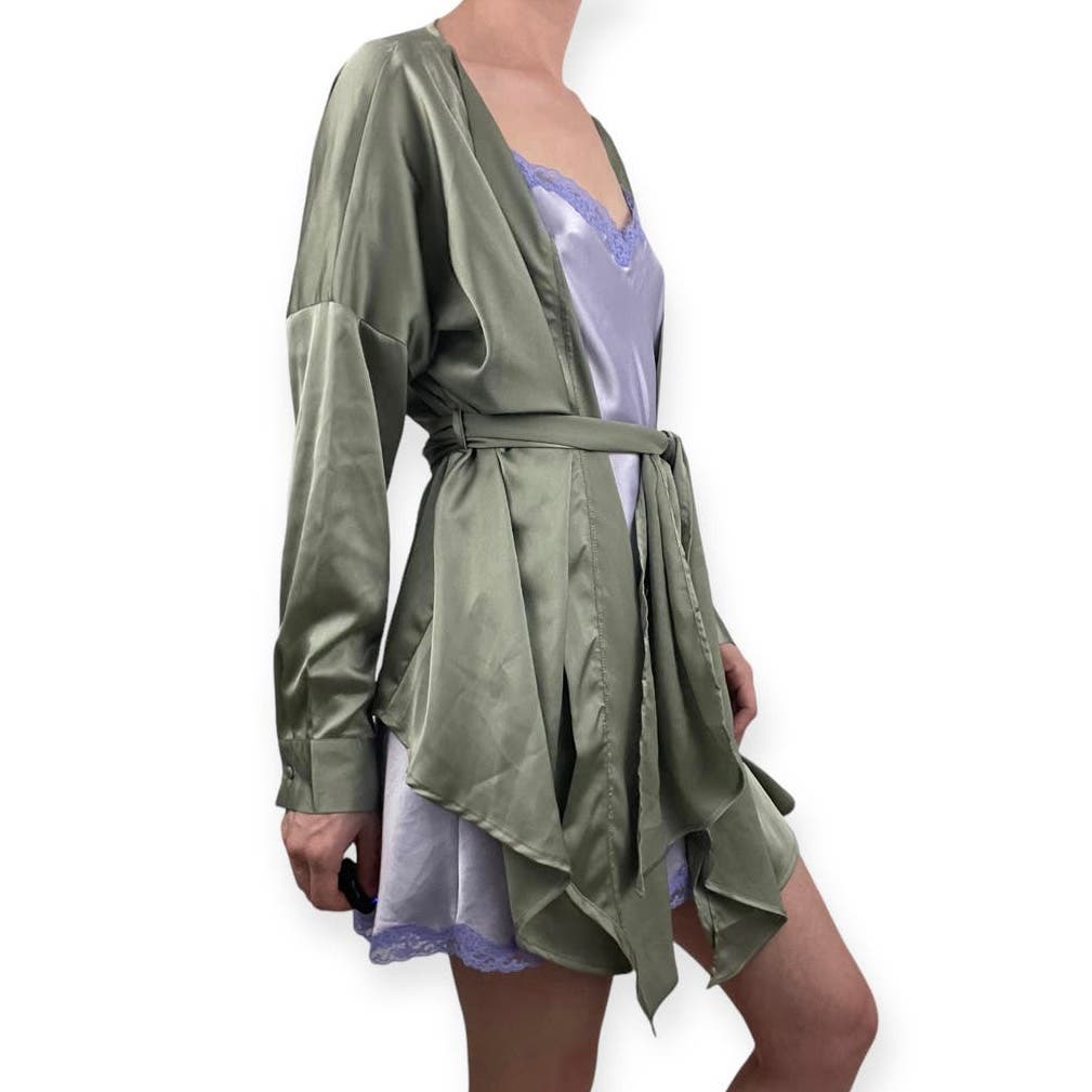 NWT Viva Boutique Silky Green Robe