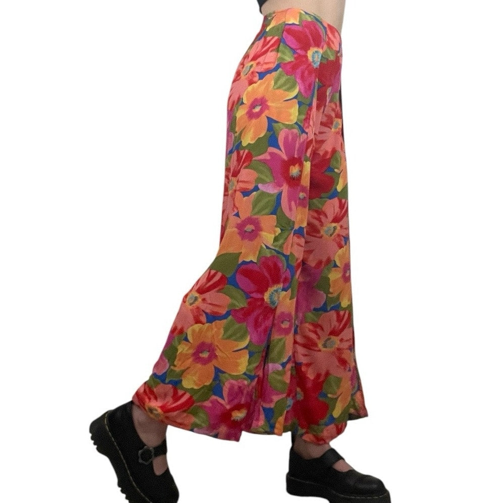 Billabong Vibrant Floral Loose Pants with Front Leg Slits