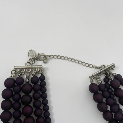 Charming Charlie Chunky Purple Bead Layered Statement Necklace