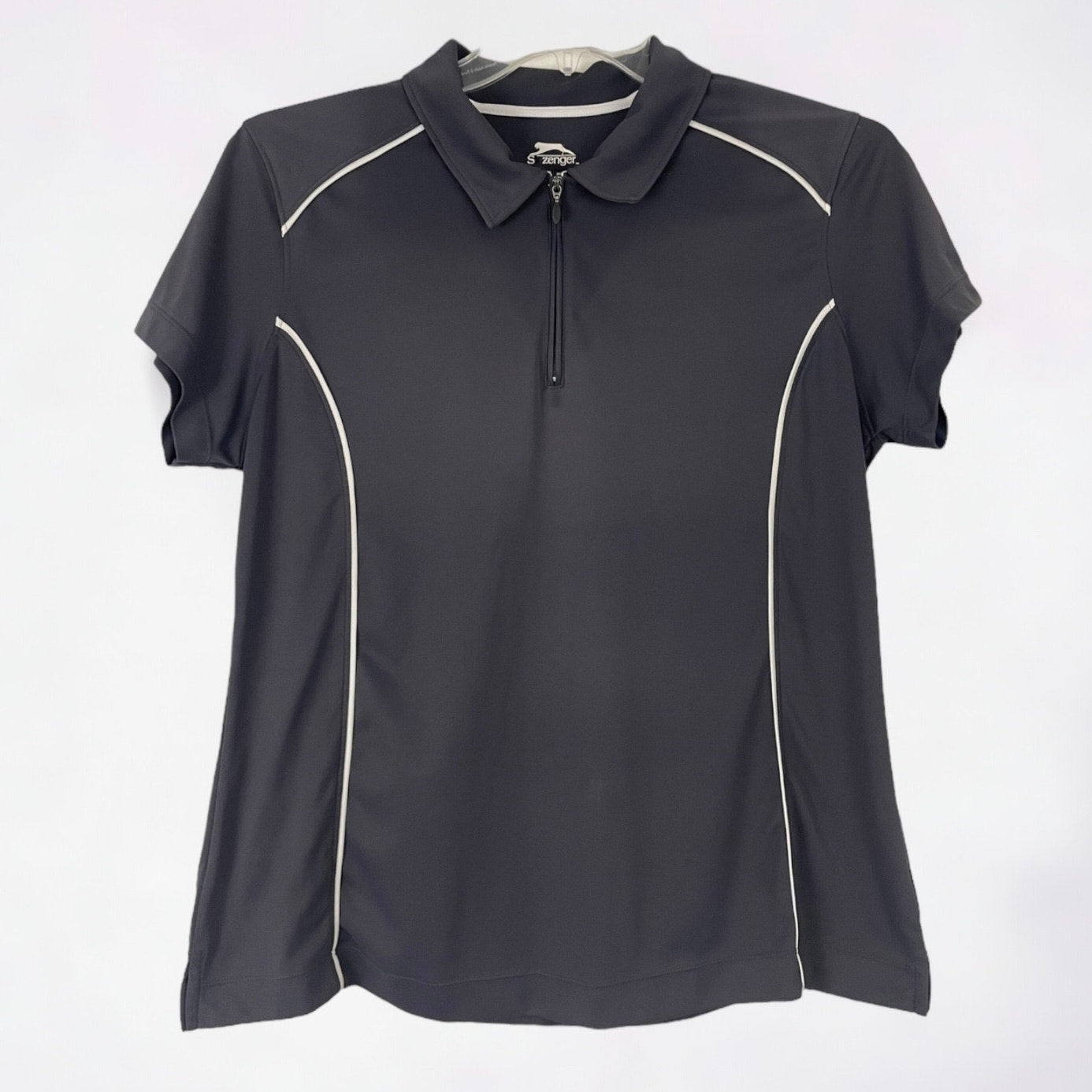 Slazenger Grey Quarter Zip Short Sleeve Active Golf Top