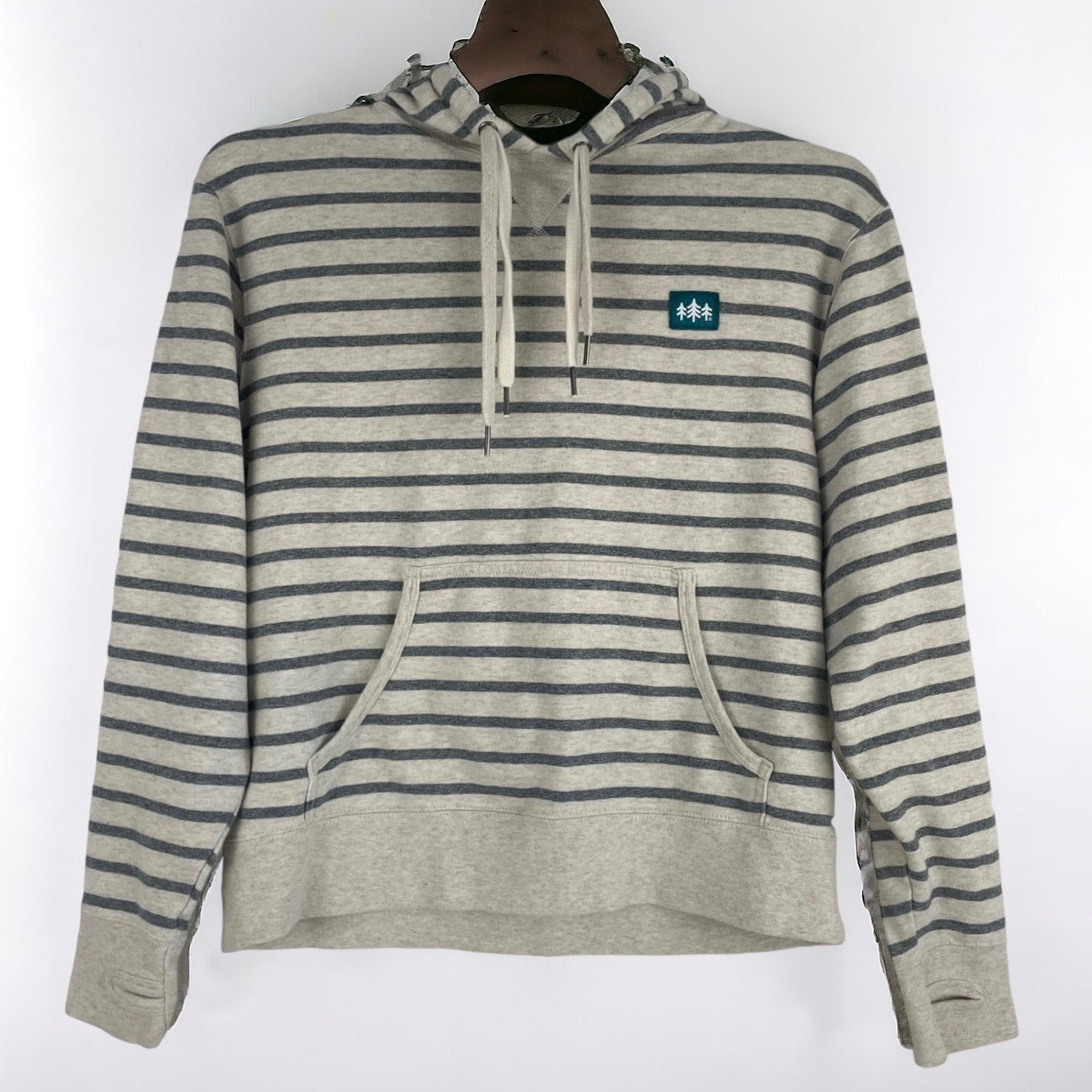 Merica Clothing Co. Mens Soft Grey Striped Hoodie Sweatshirt