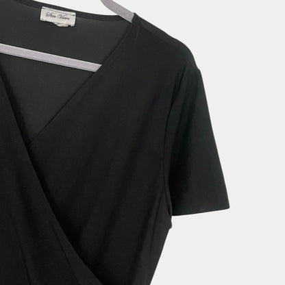 Star Vixen Black A-Line V-Neck Mini Dress