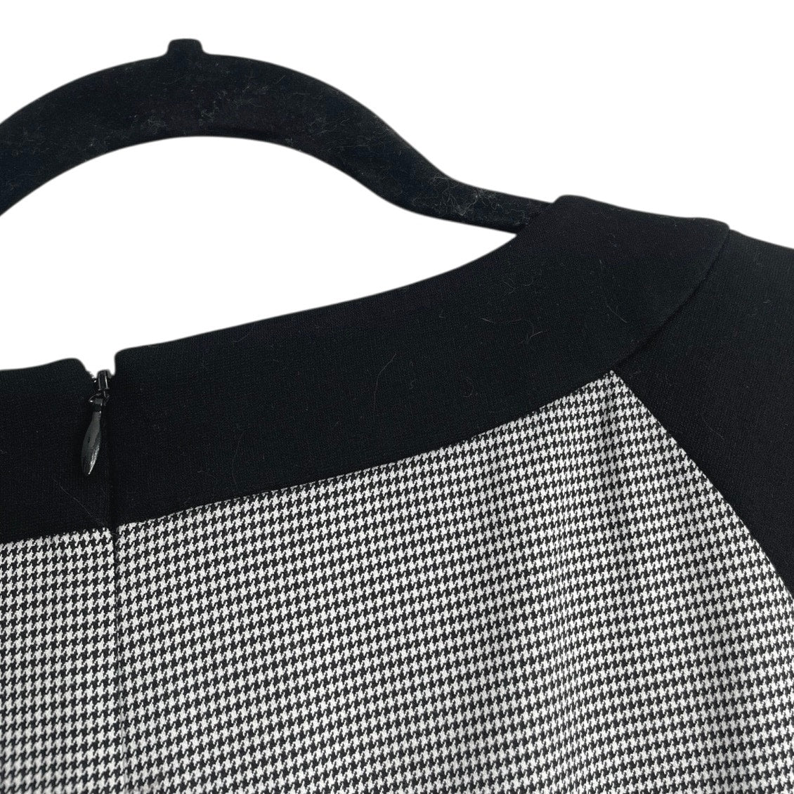 Doncaster Black & White Houndstooth Cropped Sleeve Dress