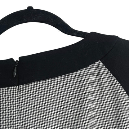 Doncaster Black & White Houndstooth Cropped Sleeve Dress
