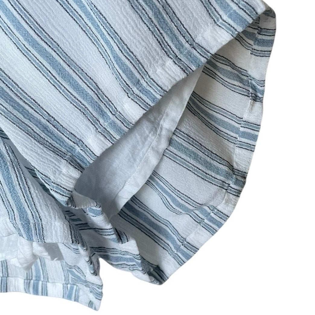 Kendall & Kylie Blue & White Striped Mini Open Tie Back Romper