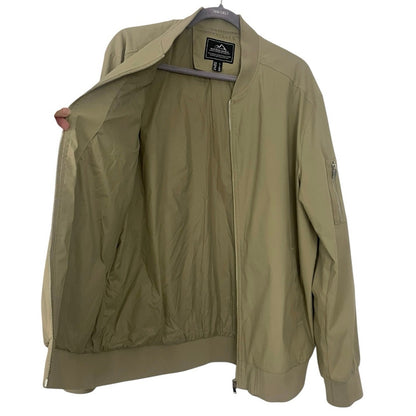 Outdoor Jacket Vintage Beige Zip Up Windbreaker Jacket