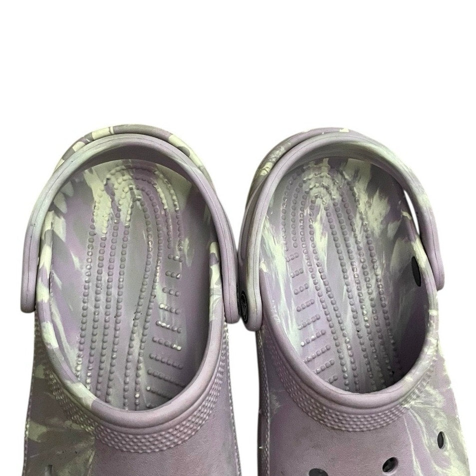 Purple & White Tie Dye Crocs Classic Clog