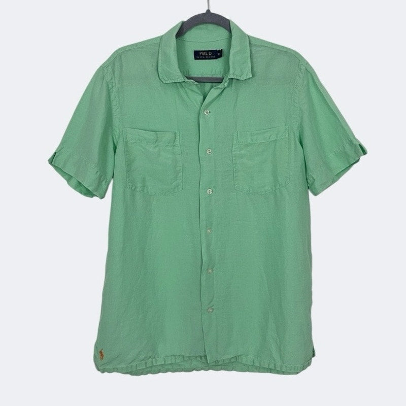 Polo Ralph Lauren Mens Turquoise Short Sleeve Button Down Shirt