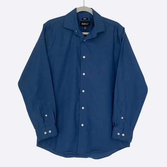 Kenneth Cole Mens Blue Long Sleeve Button Down Dress Shirt