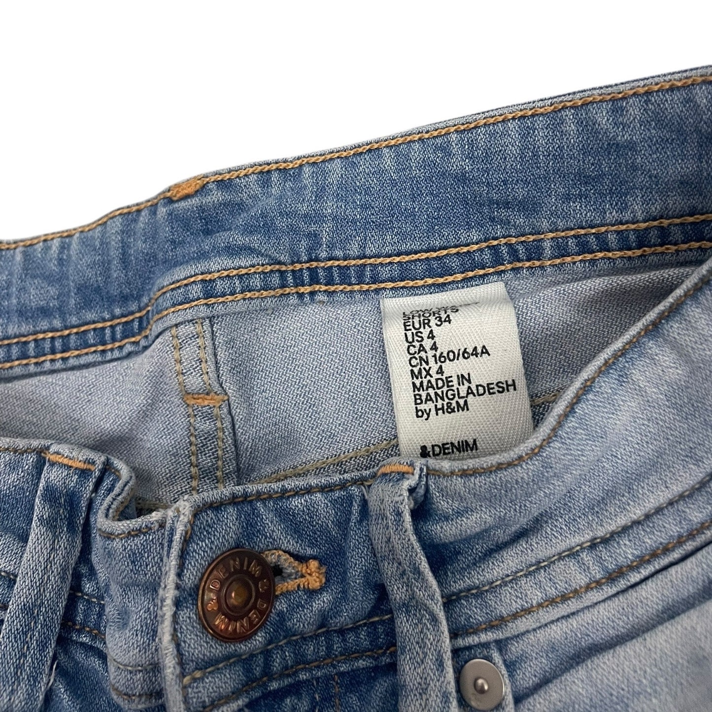&Denim by H&M Low Waist Cuffed Mini Jean Shorts