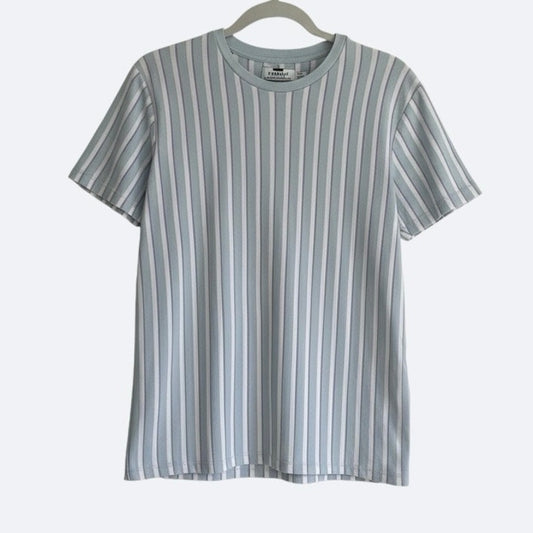 Topman Mens Blue & Purple Striped Short Sleeve Tee
