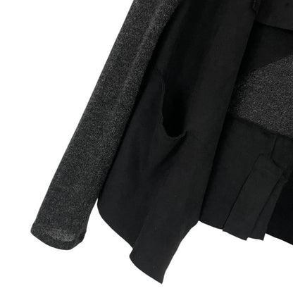 Mod-O-Doc Soft Black Suede and Grey Knit Cardigan Sweater