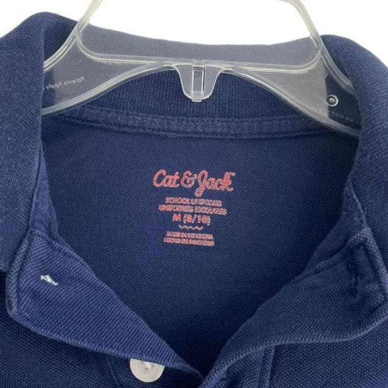 Cat & Jack Navy Blue Cropped Collared Short Sleeve Polo Shirt