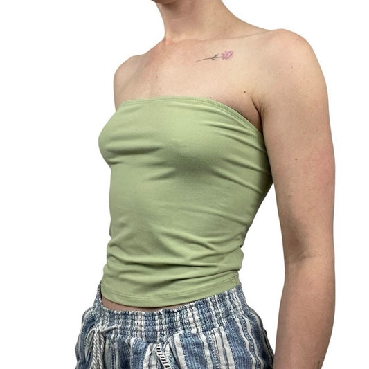 Trendy Queen Green Strapless Tube Top
