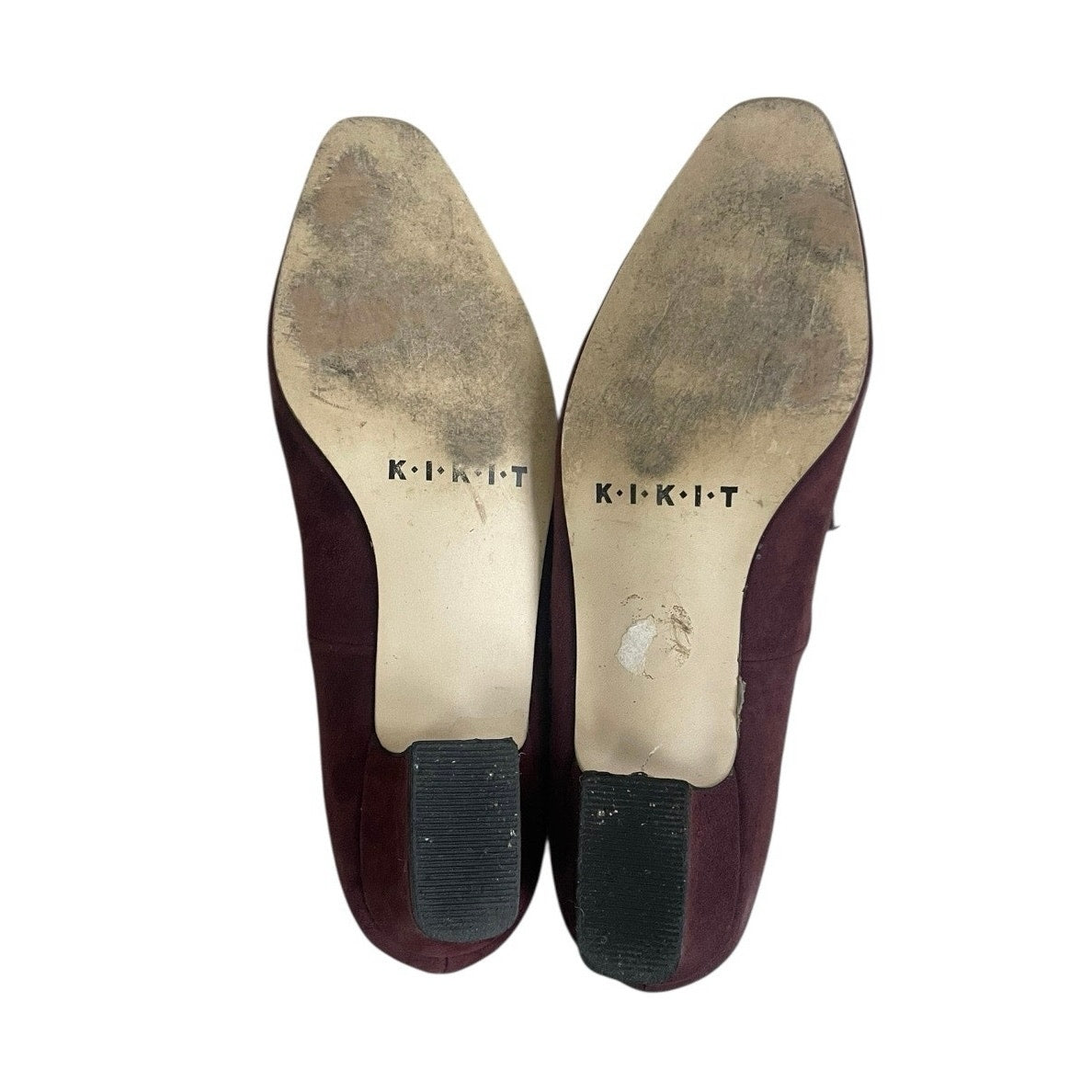 KIKIT Vintage Beauregard 2 Chianti Suede Leather Brown Bow Heels