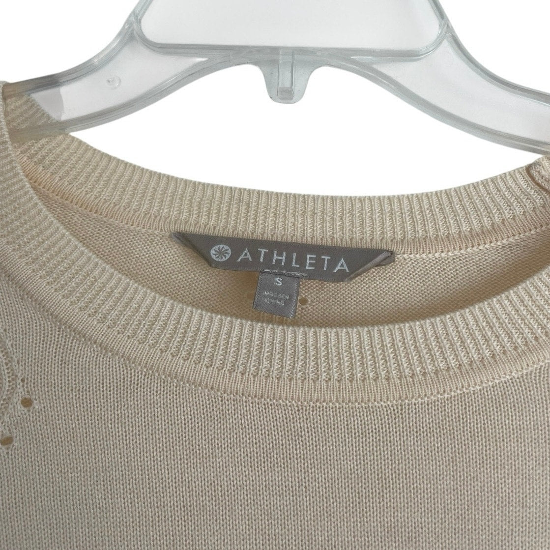 Athleta Cream Knit Wool Soft Sweater