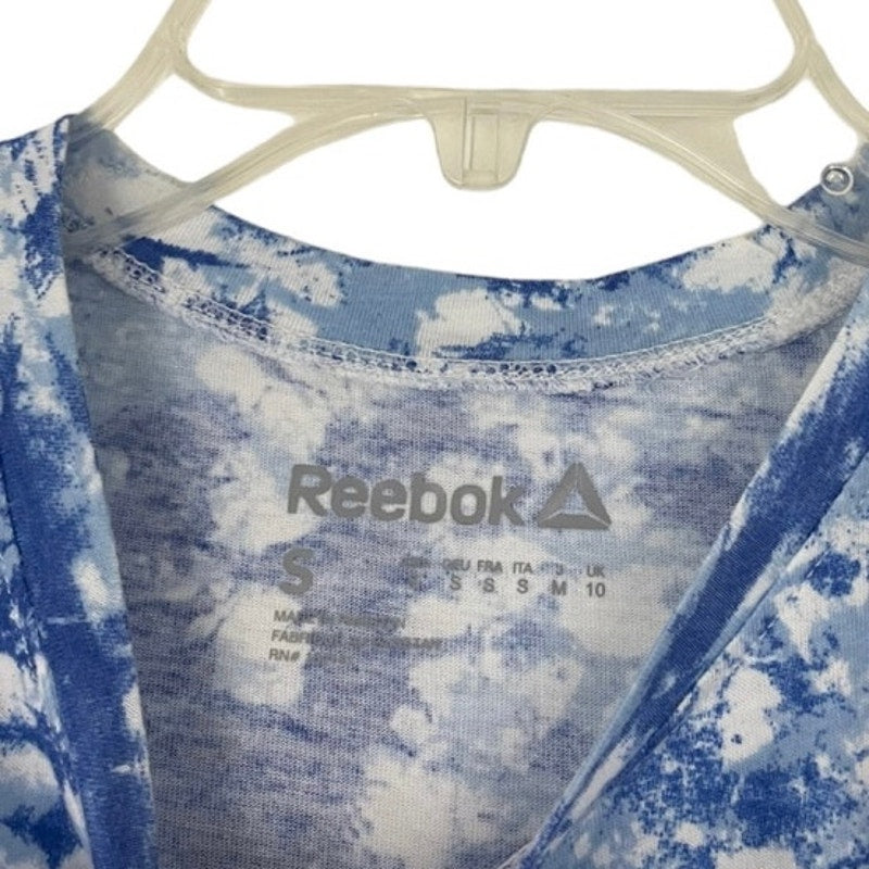 Reebok Soft Blue and White Tie Dye Tank Top