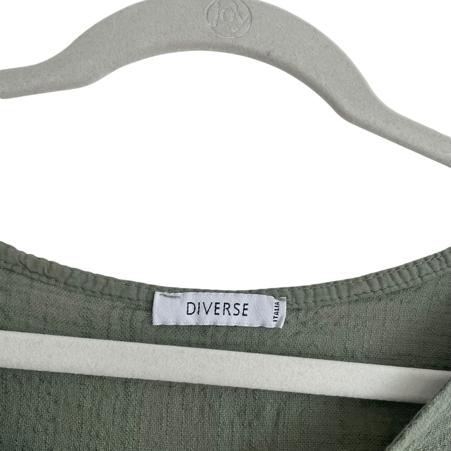 Diverse Olive Green Ruffle Trim Blouse