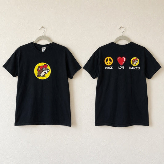 Black Peace Love Buc-ee's Graphic Short Sleeve Tee