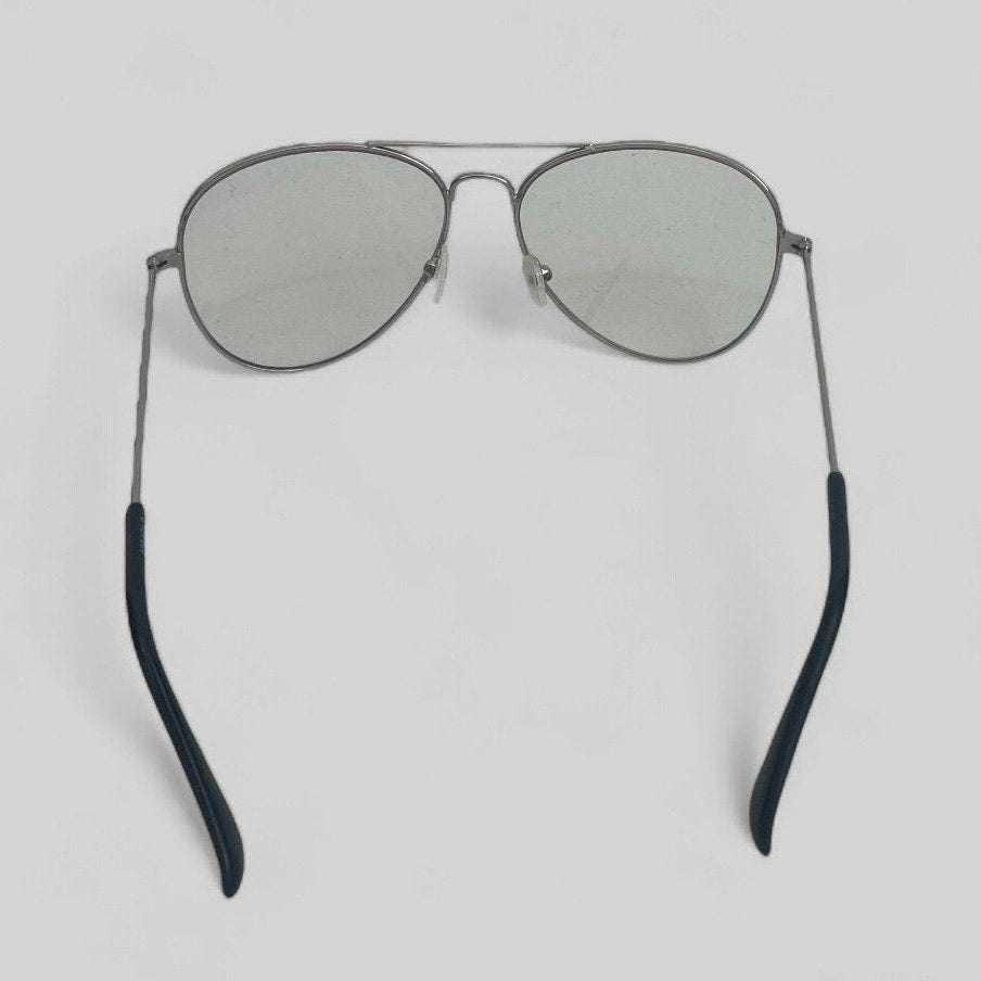 Clear Aviator Silver Frame Glasses