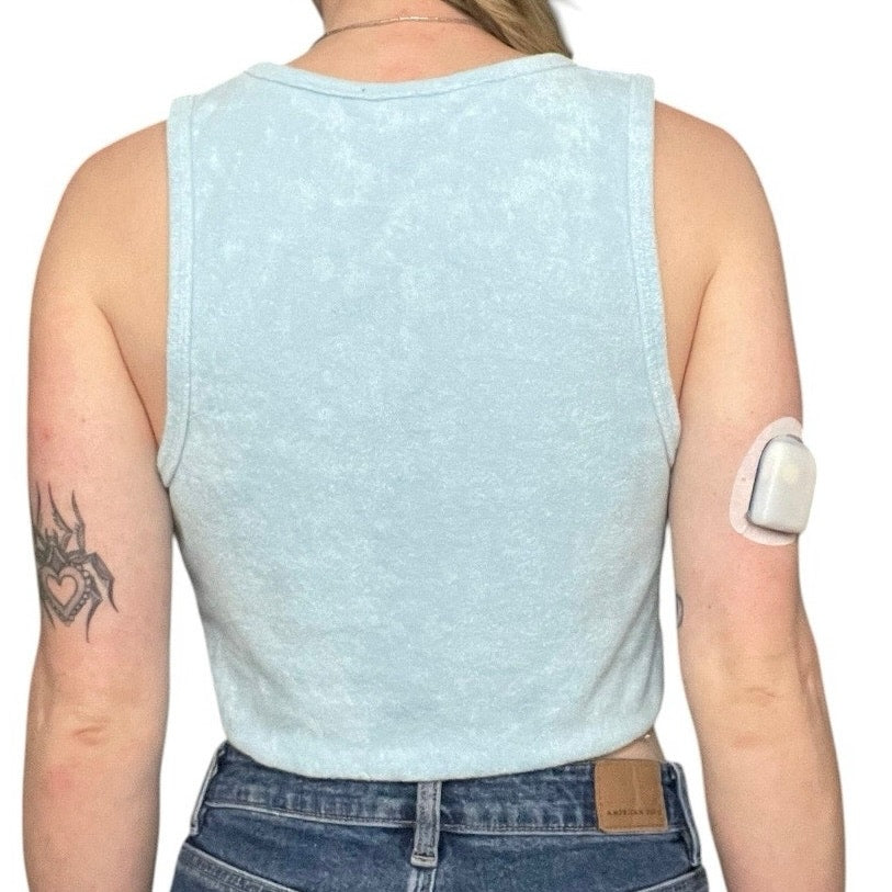 Forever 21 Light Blue Terry Cloth Cropped Tank Top