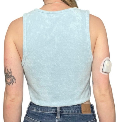 Forever 21 Light Blue Terry Cloth Cropped Tank Top