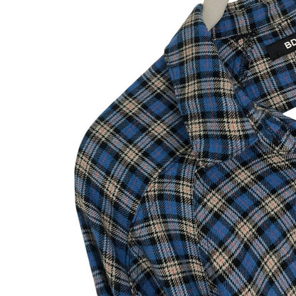 BDG Blue Plaid Oversized Flannel Button Down Top