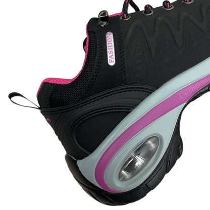 NWT Comfort Wear Black & Pink Lace Up Fashion Sneakers + 4 Socks