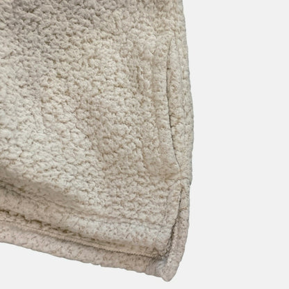 Time and Tru Fluffy Oatmeal Heather Cream Sherpa Teddy Quarter Zip