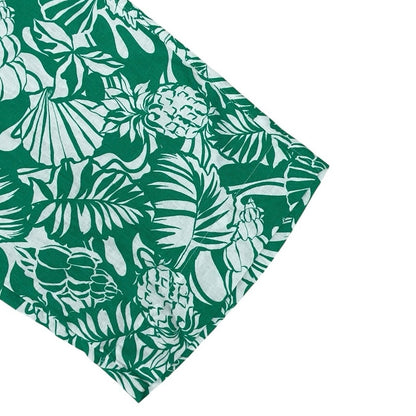 NWT Nicole Miller Green Tropical Print Linen Pants