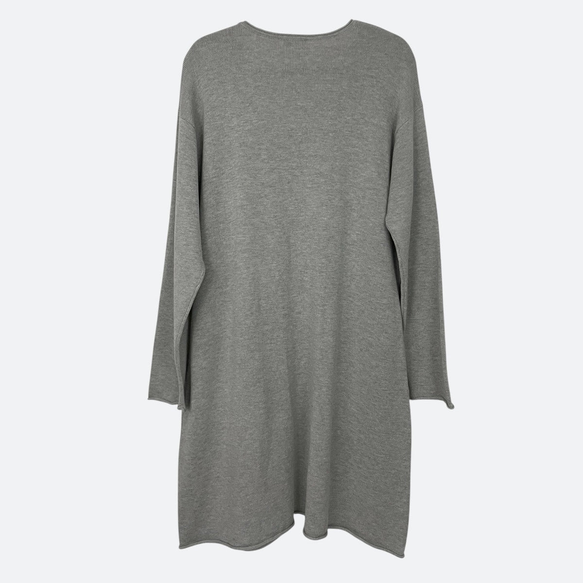 J. Jill Grey Knit Scoop Neck Long Sweater