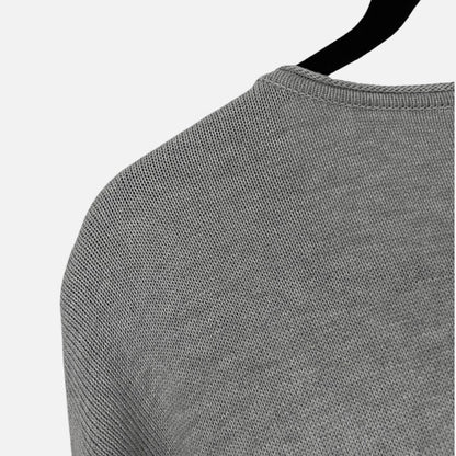 J. Jill Grey Knit Scoop Neck Long Sweater
