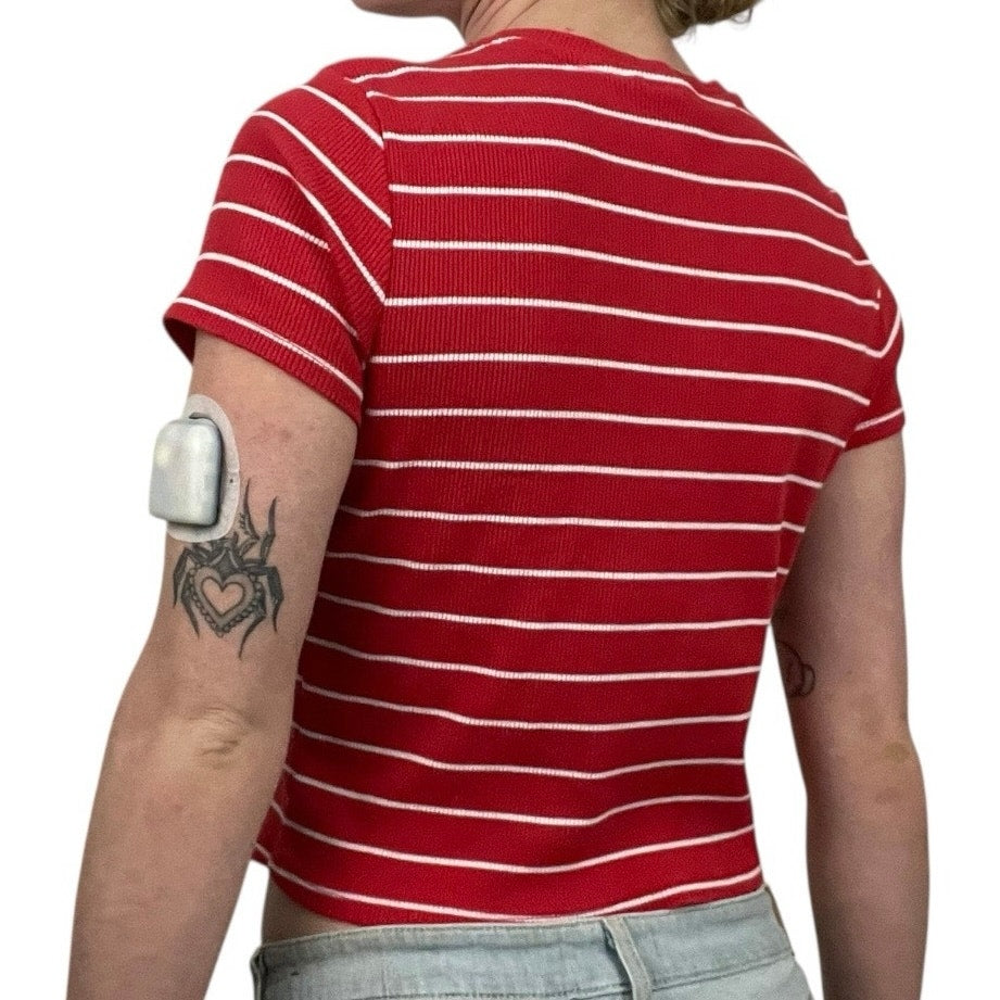 Care Bears Red & White Striped Short Sleeve Top