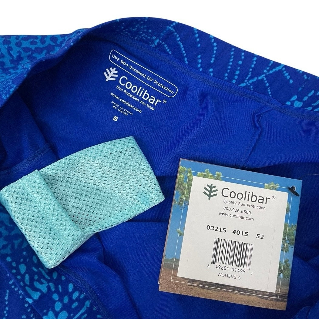 NWT Coolibar Blue Abstract Print UPF 50+ Active Mini Skort